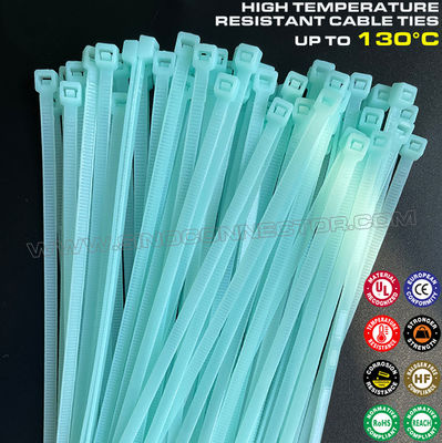Heat Stabilized Plastic Cable Tie Strap Nylon 66 100mm x 2.5 (18 LBS), 130°C Temperature Resistant Cable Zip Tie Polyamide 66 for Harsh Environments