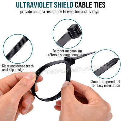 Nylon 612 (Polyamide 612) UV Shield Cable Tie 200mm x 4.8 (Ø 3-50mm), Weather & Corrosion Resistance, for Solar Installation
