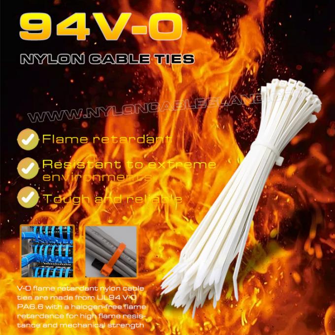94V-0 나일론 6.6 케이블 타이 150x3.6mm, Ø3~35mm 조절 가능한 난연성 폴리아미드 6.6 케이블 와이어 타이는 난연성 용도에 적합합니다
